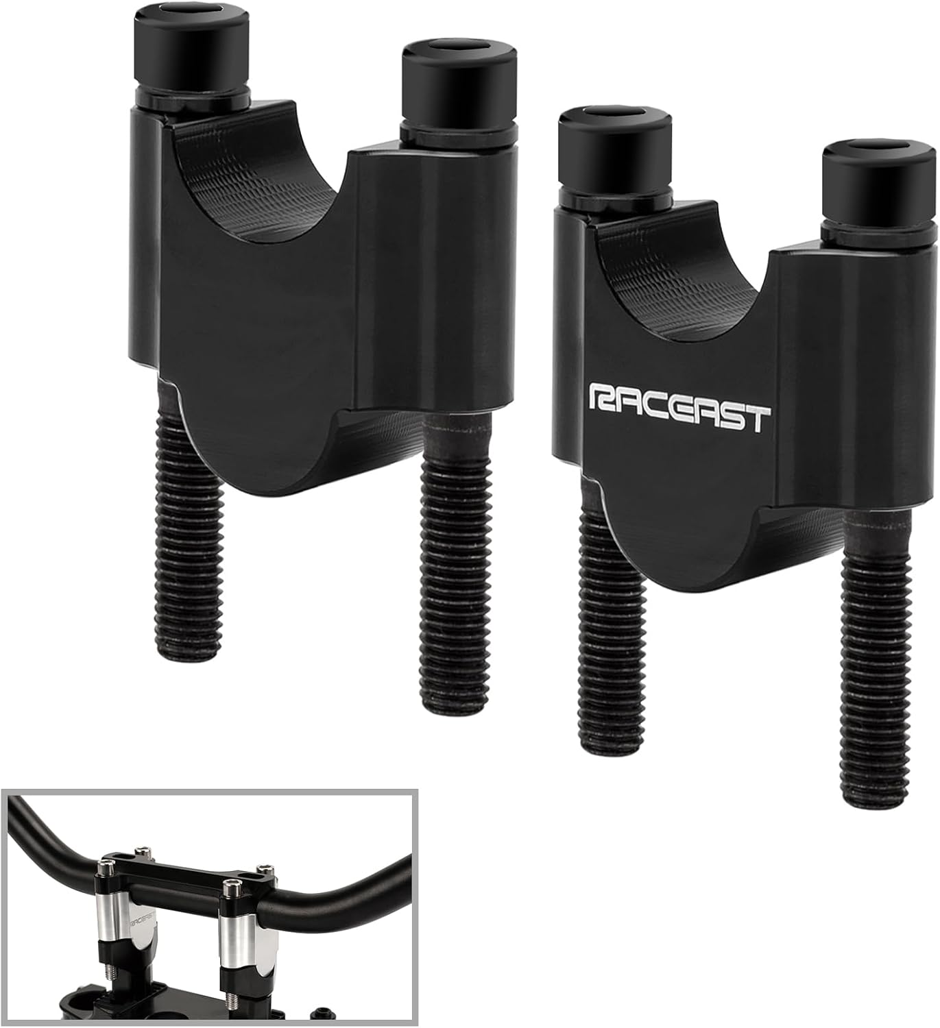 7/8" handlebar risers Motorcycle Handle Bar 22mm Bars 30mm Height Aluminum Alloy Riser Compatible with Kawasaki Honda Suzuki ATVs Dirt Bike Yamaha TW200 (Black, 7/8 inch (22mm))