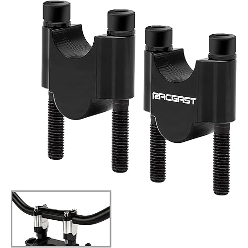 7/8" handlebar risers Motorcycle Handle Bar 22mm Bars 30mm Height Aluminum Alloy Riser Compatible with Kawasaki Honda Suzuki ATVs Dirt Bike Yamaha TW200 (Black, 7/8 inch (22mm))
