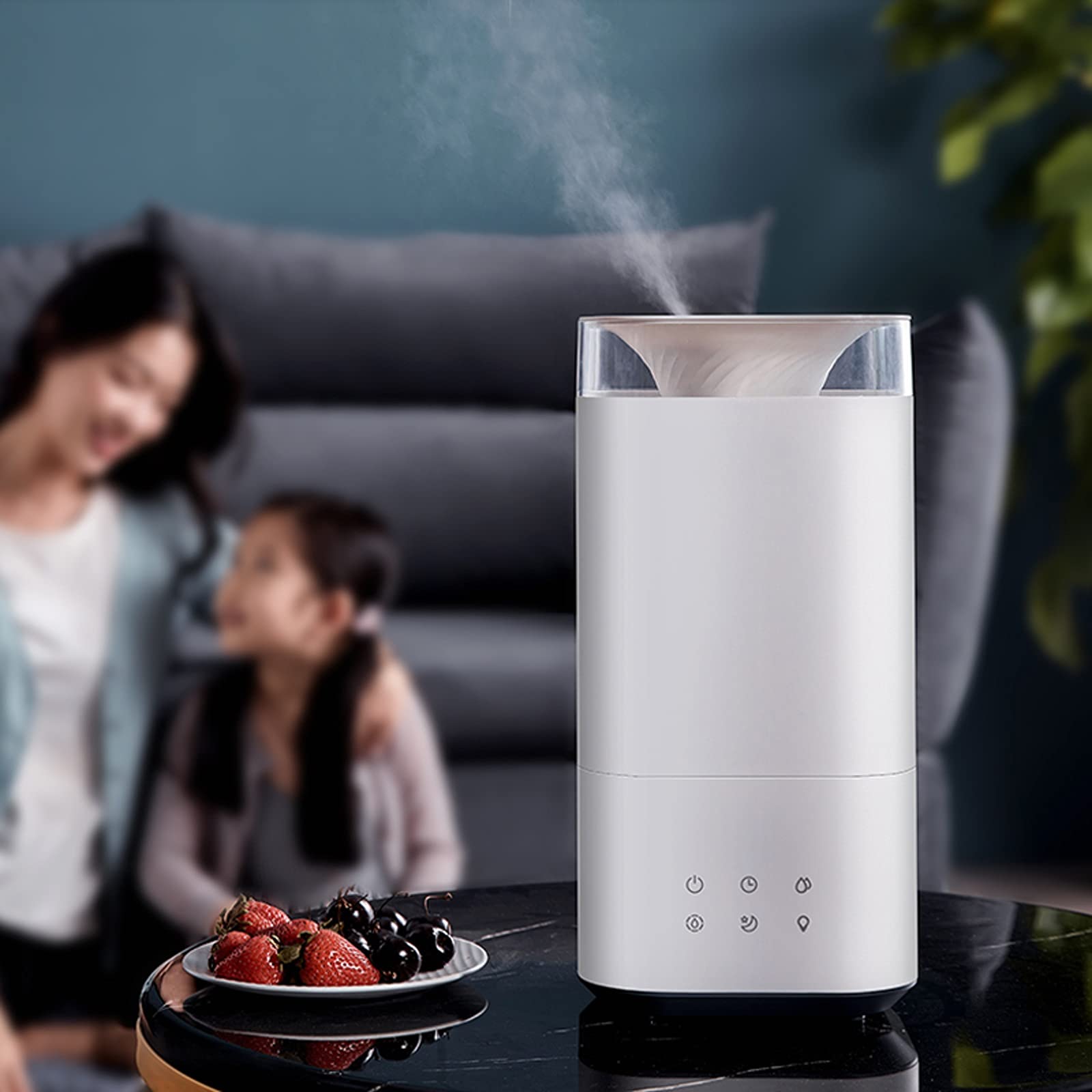 purificador de aire y humidificador Humidificadores for dormitorio, humidificador de niebla fresco ultrasónico: la unidad premium dura un funcionamiento silencioso y silencioso, apagado automático fil