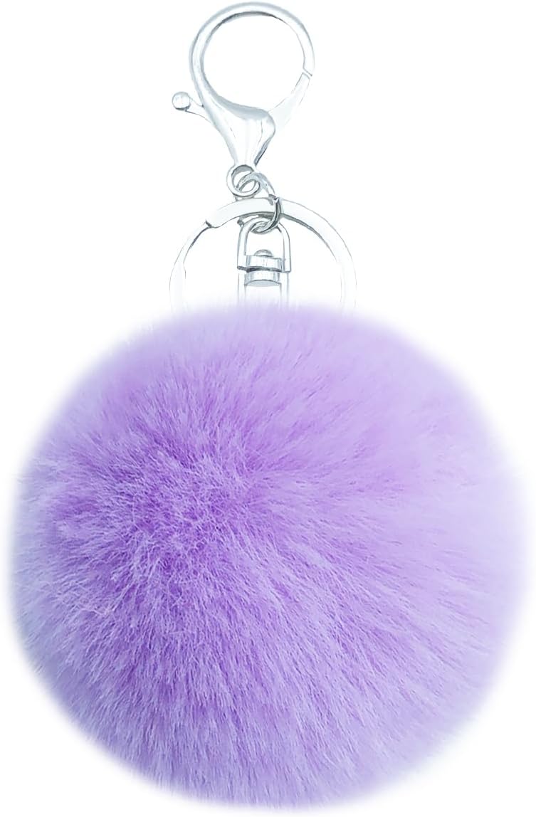 Unpafcxddyig 5 Pieces Poms Keychains Fluffy Ball Faux Fur Pom Pom Keyring for Women - Image 3