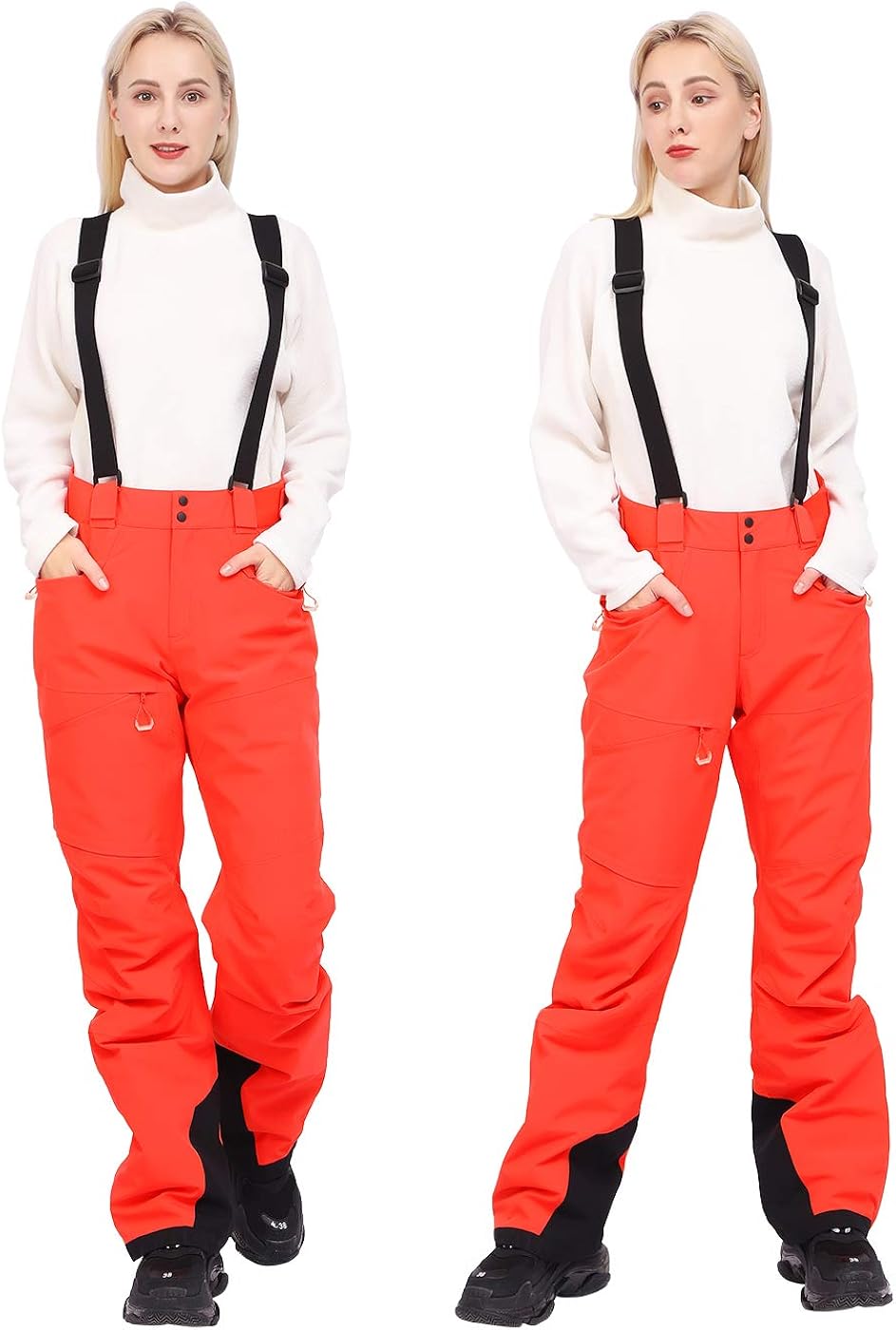 Insulated Ski Pants Waterproof Men Women 15K Stretch Snowboarding Bibs Zip-Off Suspenders Breathable : Clothing, Shoes & Jewelry