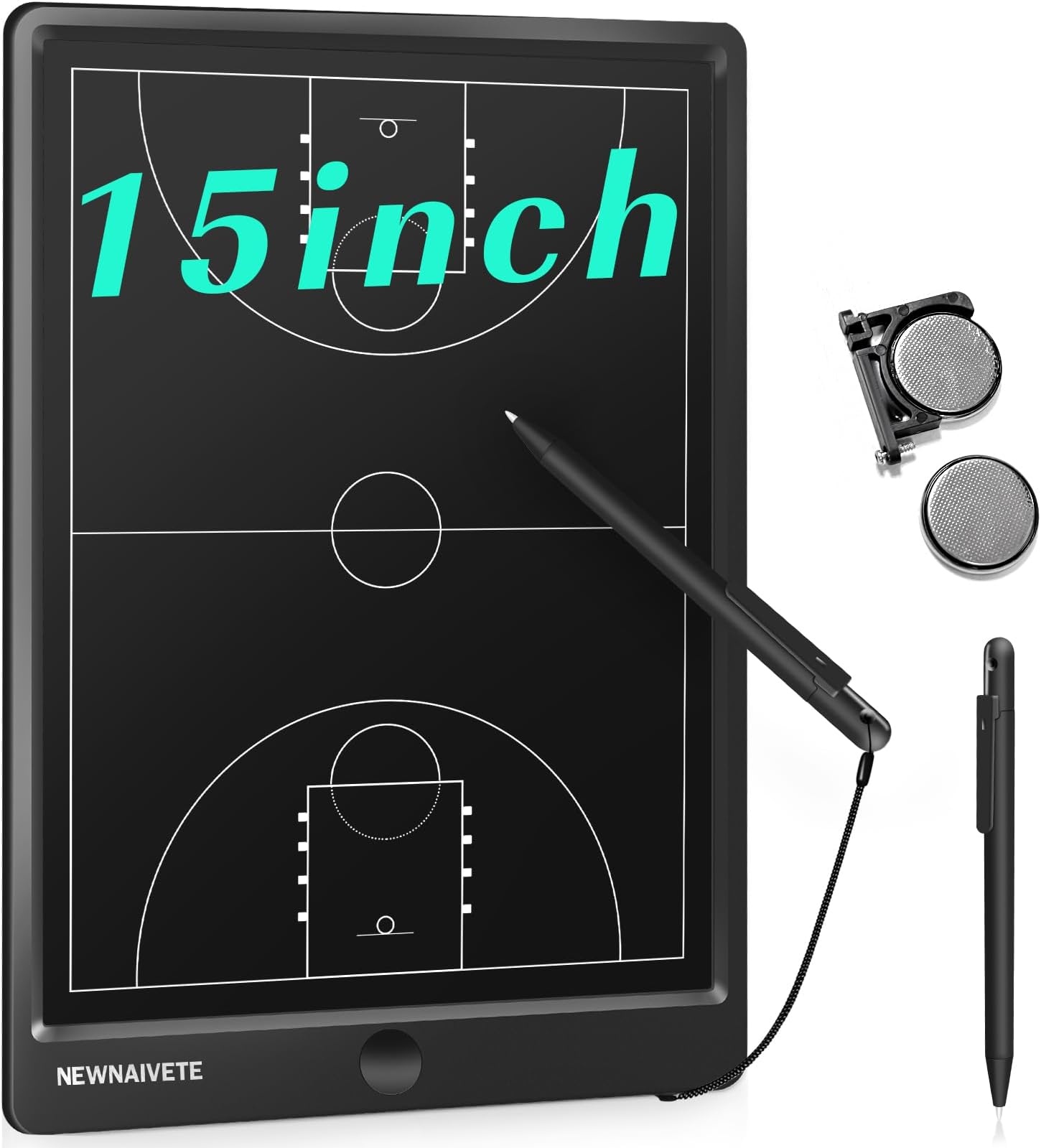 電子バスケットボールコーチボード - プレミアムタクティカルマーカーボード 大型LCDスクリーンとスタイラスペン付き デジタル充電式バスケットボールトレーニング機器 コーチとゲームプラン用