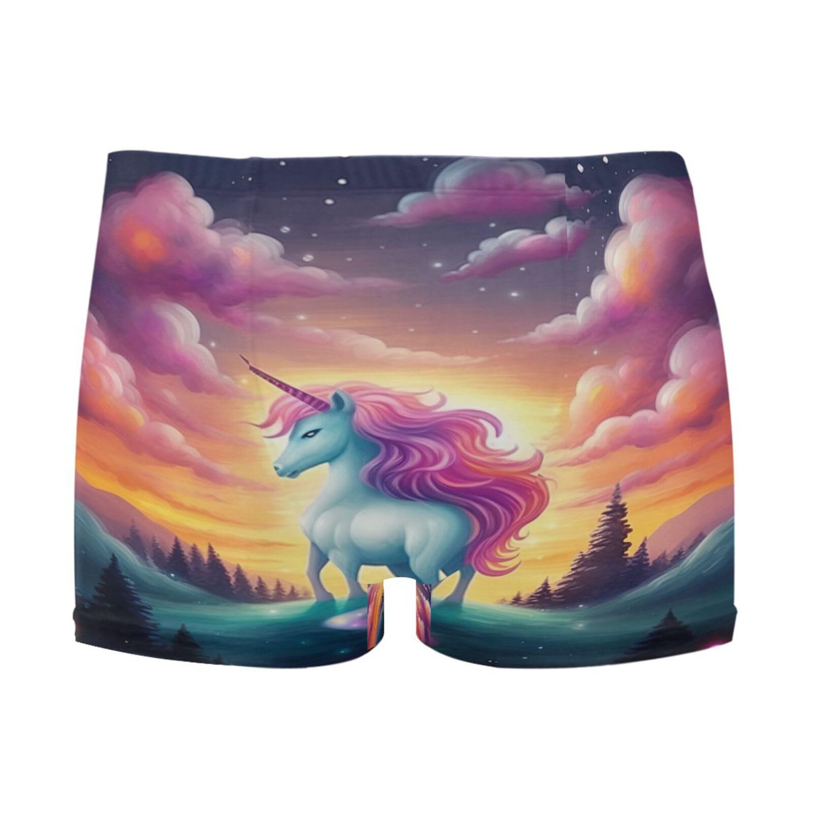 UMIRIKO Cute Unicorn Men Swim Brief Square Leg Swimsuit Swimwear Bathing Suits for Men M 202a0113