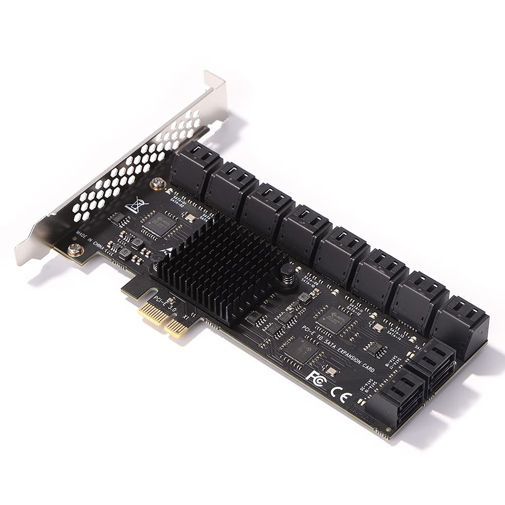 Carte contrôleur PCI-E PCI Express vers SATA 3.0, carte d'extension PCIE 20 ports, adaptateur Riser PCIe SATA 3.0 6 Gbps pour PC de bureau, support SSD et HD