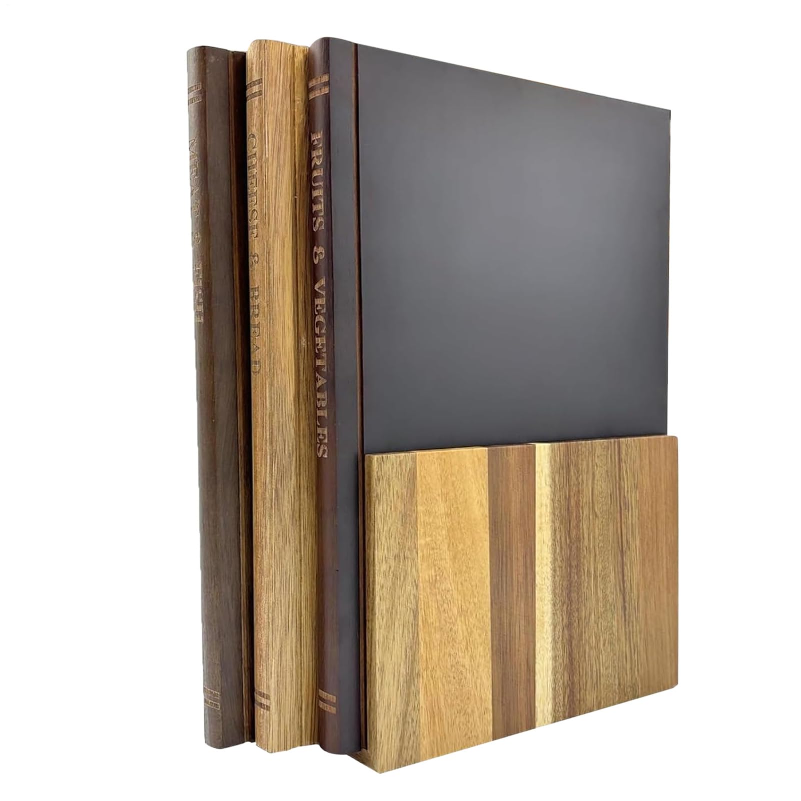 Tablas De Cortar Juego De 3 Piezas De Madera En Forma De Libro | Tablas De Cortar Gruesas Para Cocina Para Queso Pan Carne Hogar Comida Familia Amigos Interior