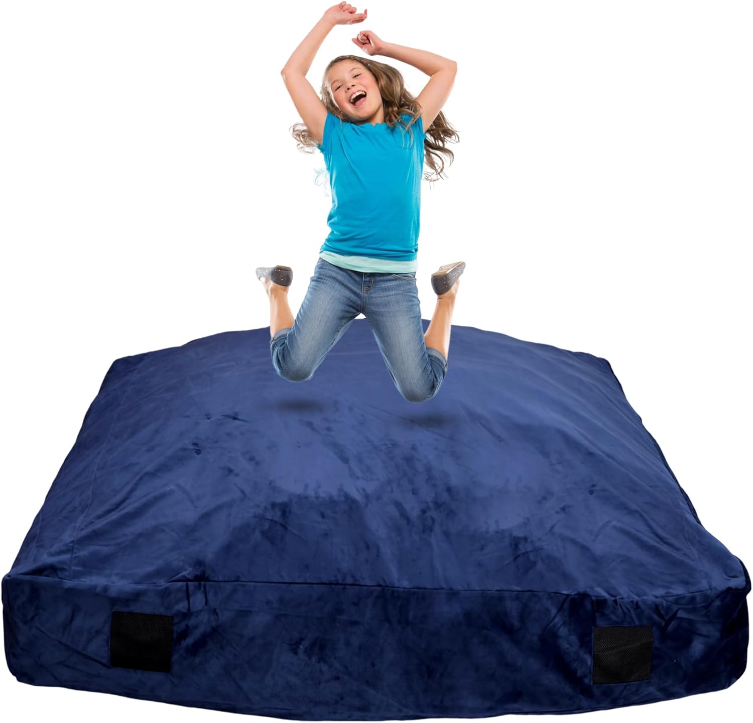 Crash Pads for Kids Sensory, Sensory Crash Pads for Autistic Children, Crash Pads Sensory Pads, Crash Pads Sensory, for Children and Adults,with Washable Cover (5 feet x 5 feet) Blue