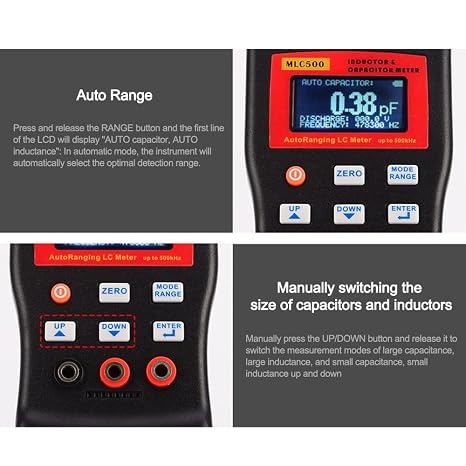 LCR meter, MLC500 Electronic Capacitance Inductance Meter Digital Bridge LC Multimeter RC Oscillation To 500 KHz 100mF 4.8 Tool