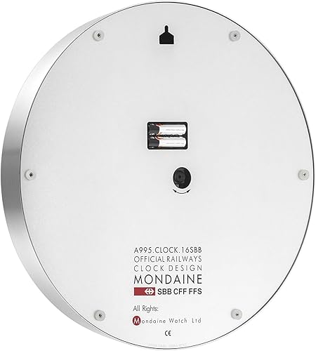 Miniatura 2 de Mondaine - Reloj de pared - A995.Clock.16SBB - Esfera blanca grande - Relojes de pared - Hecho en Suiza, Acero inoxidable, blanco, Moderno