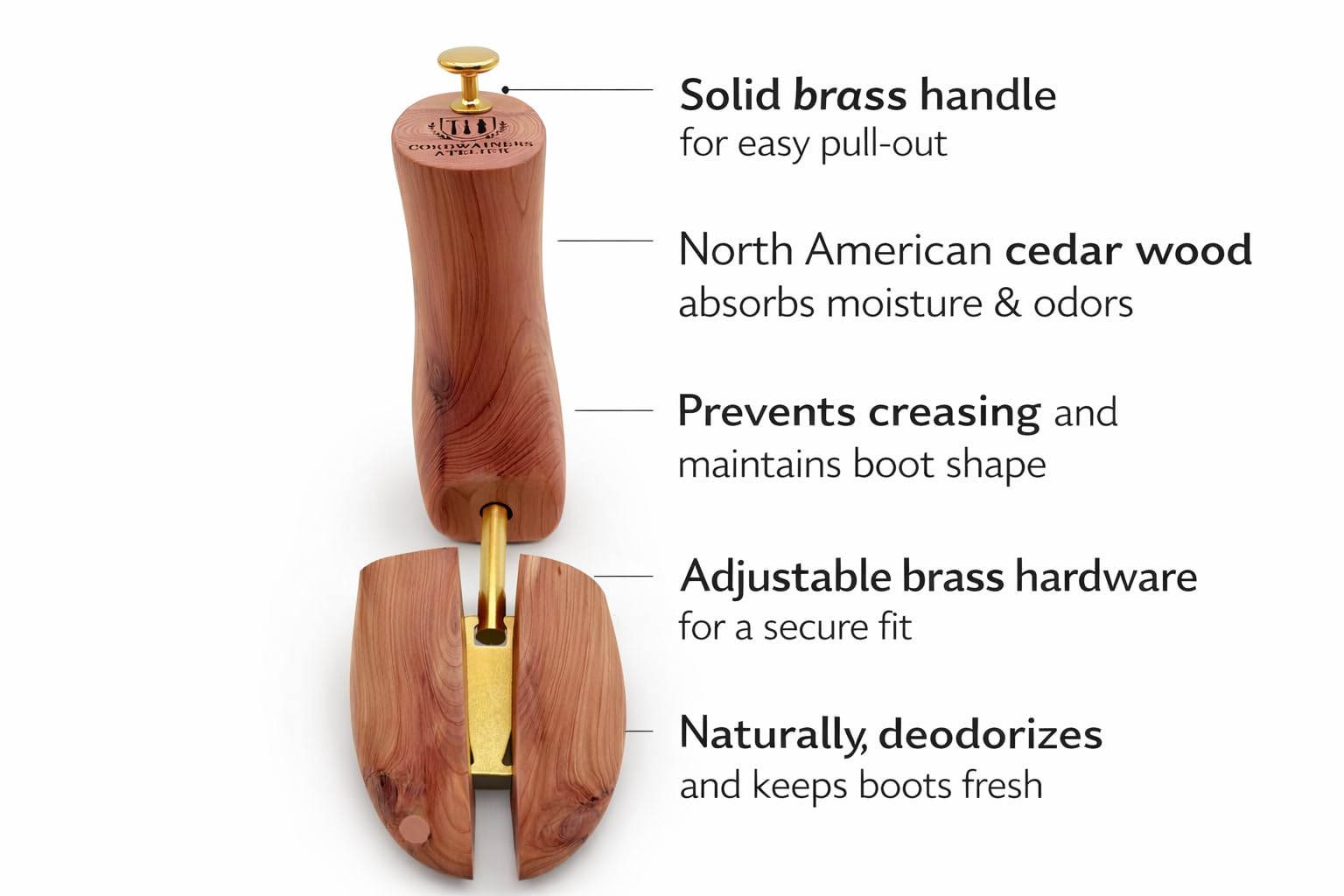 Premium Cedar Boot Tree for Boots – Natural Aromatic Wood Shaper & Odor Absorber for Men’s and Women’s Footwear - 5