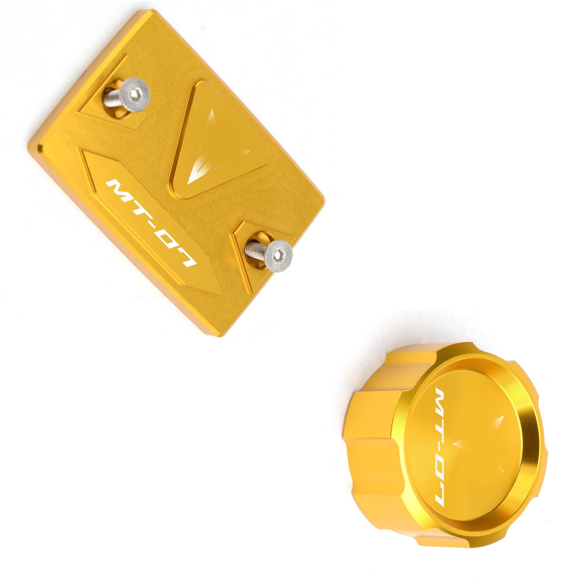 per Y&amaha MT07 MT-07 MT 07 Tracer FZ07 2015-2019 2020 21 Anteriore E Posteriore del Cilindro del Liquido dei Freni Master Reservoir Tappo di Copertura Moto Accessori (Color : Front And Rear Gold)