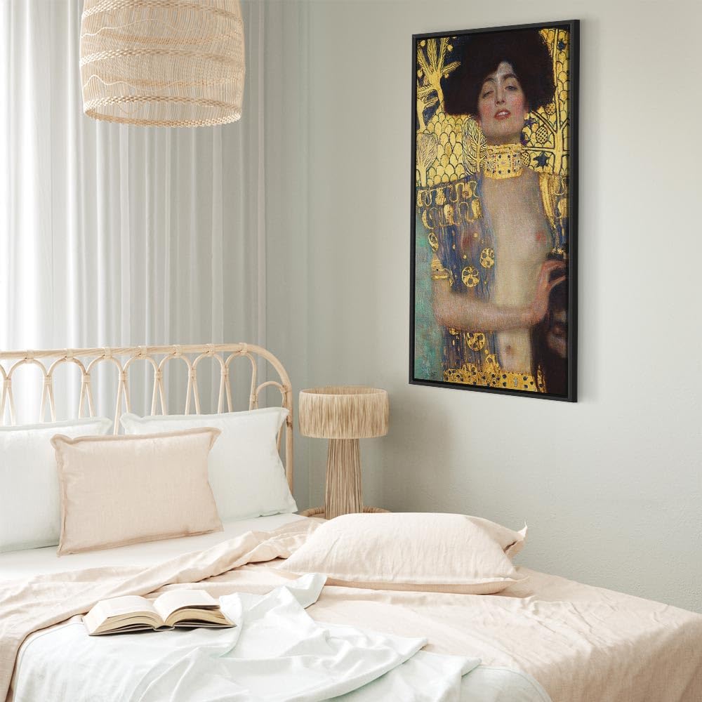 murando - Quadro Moderno con Cornice Nera, Gustav Klimt, 70x140 cm
