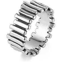 HZMAN Rings for Men Stainless Steel Irregular Gothic Personalized Biker Band Ring