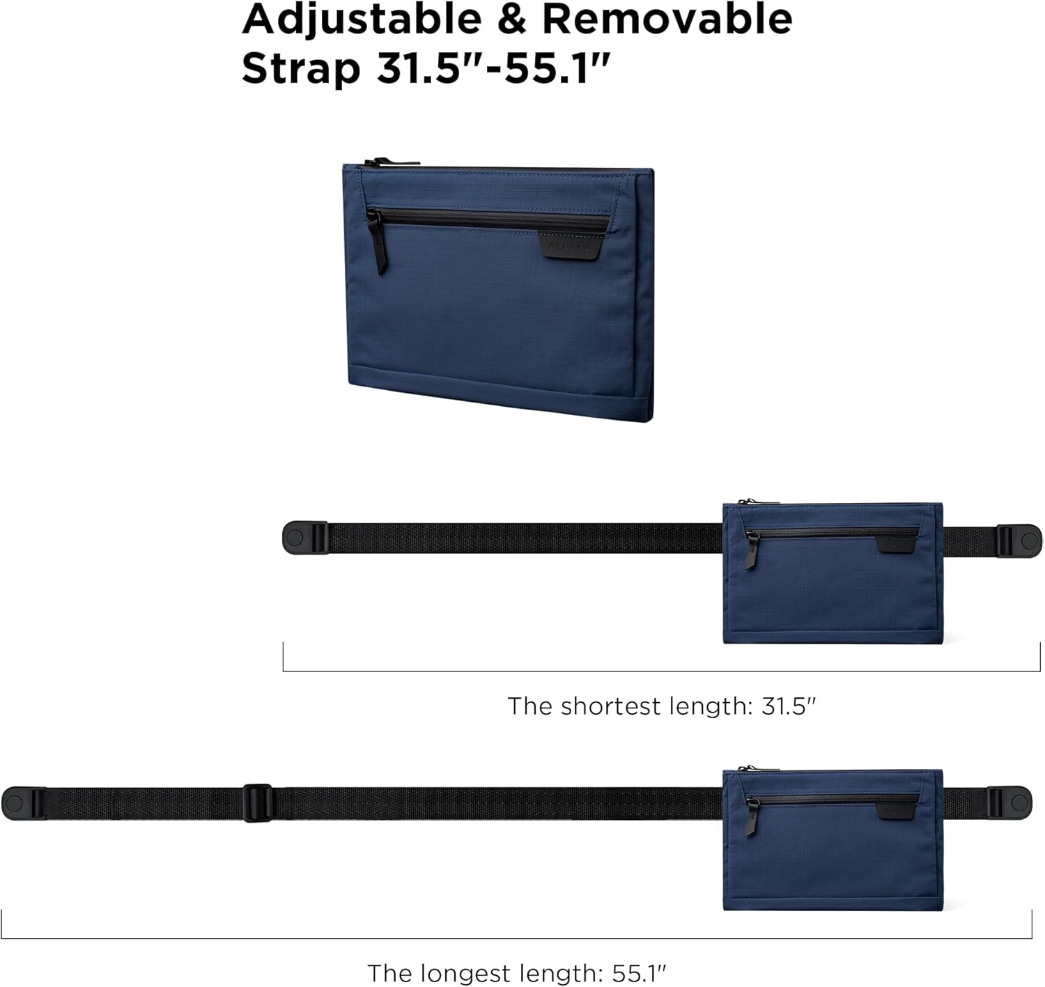 ALPAKA Zip Pouch Max V2 - Blue Axoflux 210D Water Resistant Fabric, Weatherproof YKK Zippers,Front Zip Pocket, Compact Men Sling Bag - Passport Holder & Travel Wallet Pouch for Family Men - Image 6