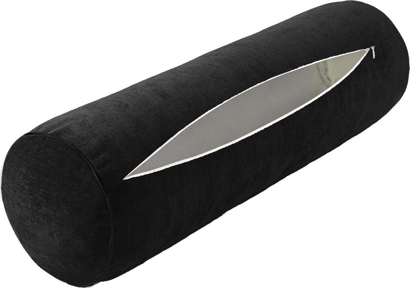 Neck Roll Pillow Case Cover Only - Cervical Pillowcovers with Zipper Cylinder Soft Bolster Pillowcases for Cylindrical Cushion(23,2pcs:40x15cm/16x6")
