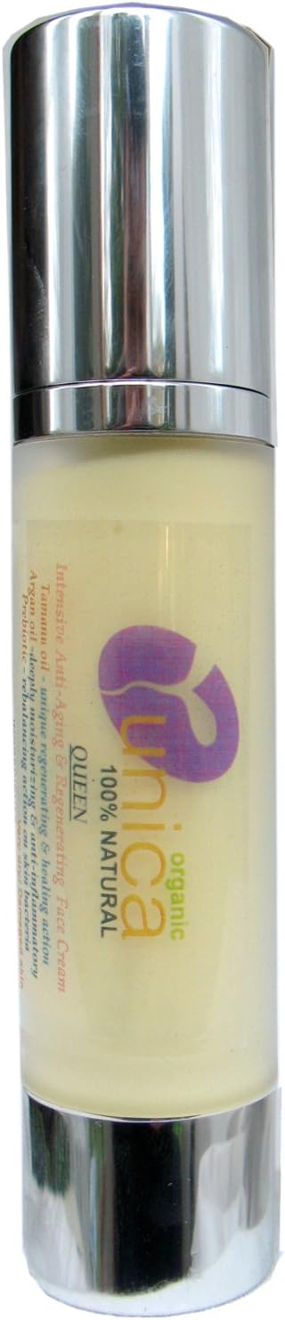 UNICA COSMETICS - QUEEN Organic Regenerating & Anti-aging Face Cream with Prebiotics - Dry & Mature skin - SENSITIVE & ECZEMA PRONE SKIN - 50ML