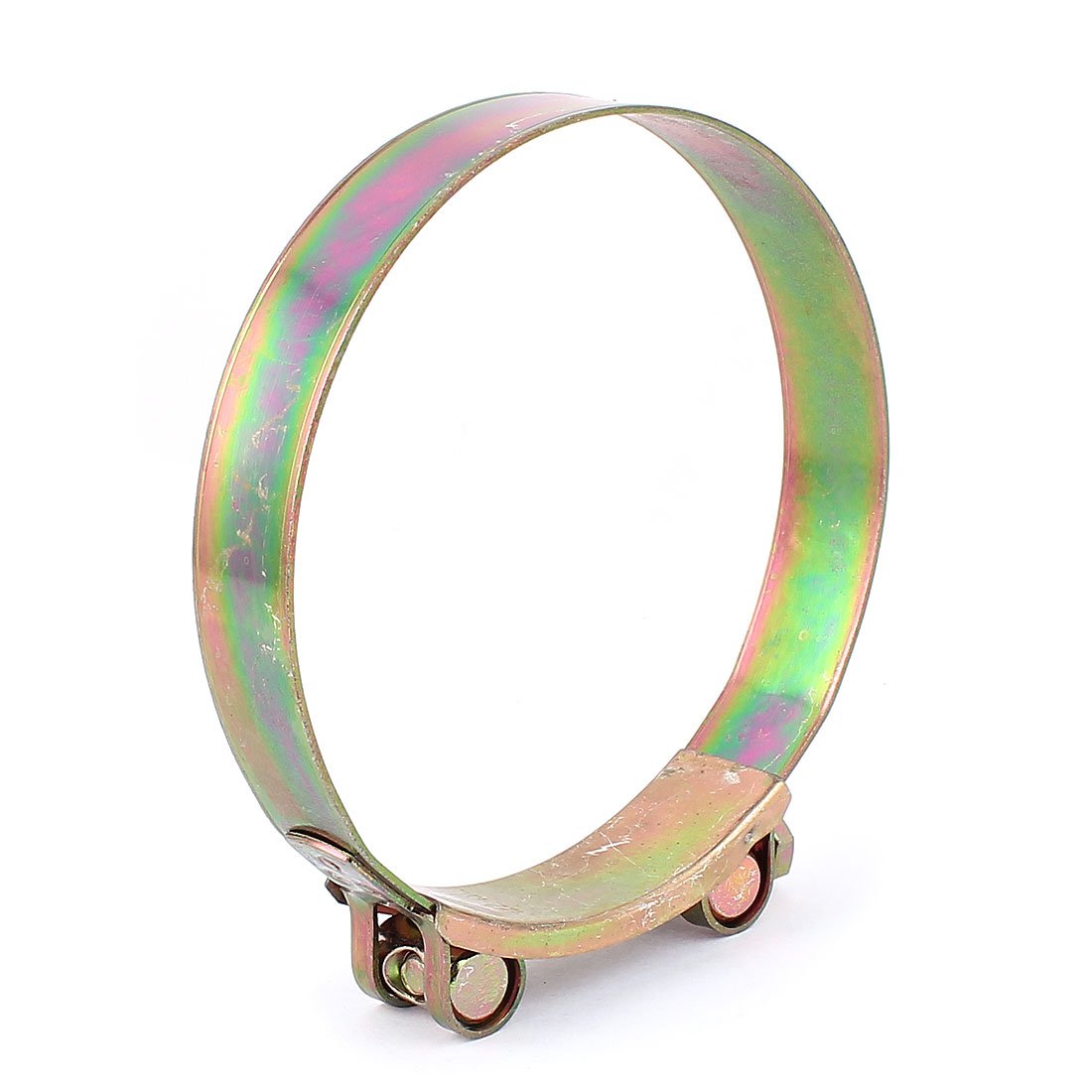 Aexit Adjustable 122mm Clamps to 130mm Pipe Hose Clamp Clip Fastener Strap Clamps Brass Tone