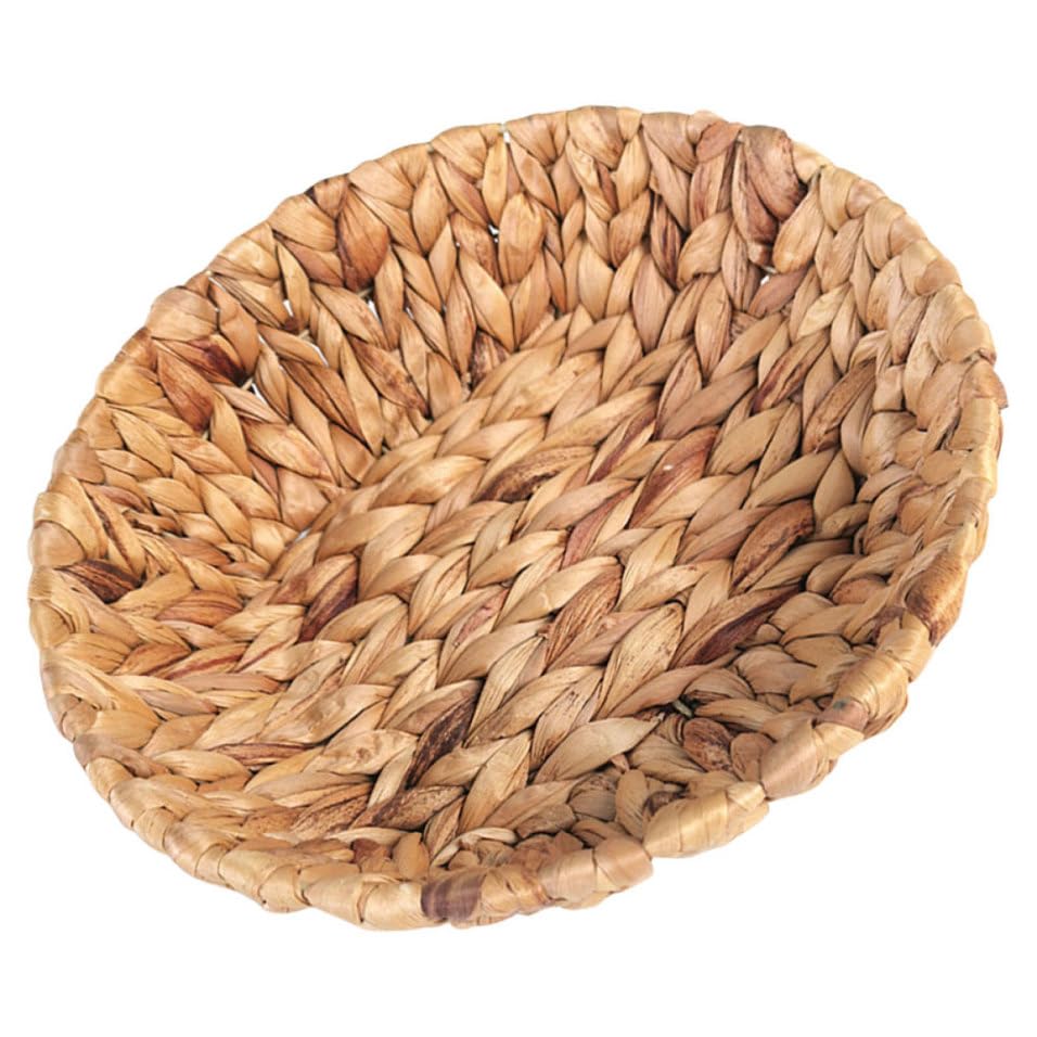 Cesta redonda tejida para almacenar pan y frutas con soporte decorativo de hierro TOYZFRIENDY
