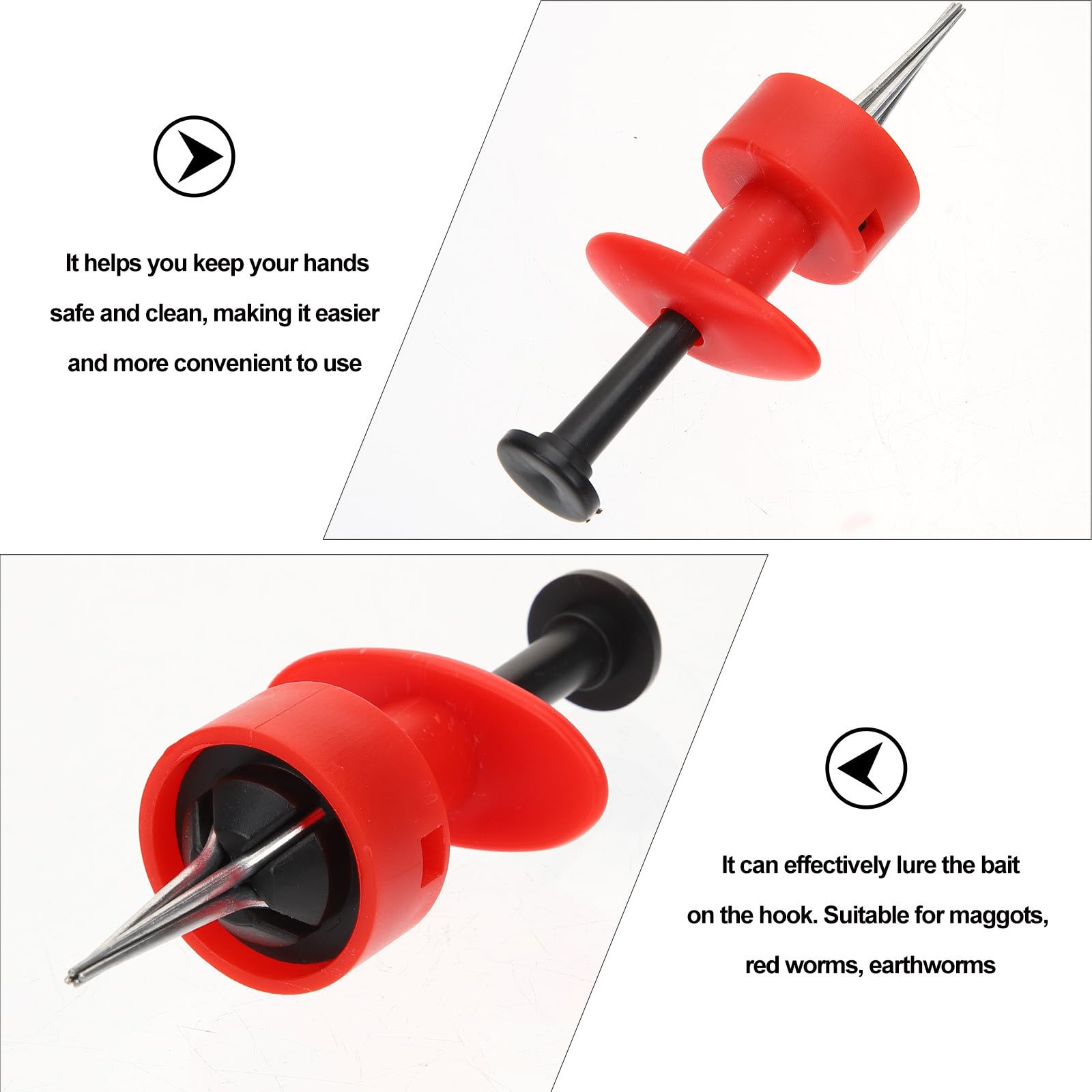 ORFOFE Clip para Lombrices Rojas de Pesca Juego Multifuncional 2 Clips Plásticos Resistentes y 1 Tira Elástica 15X3 CM 3000 Unidades Equipo Práctico para Aficionados Pesca — view 3