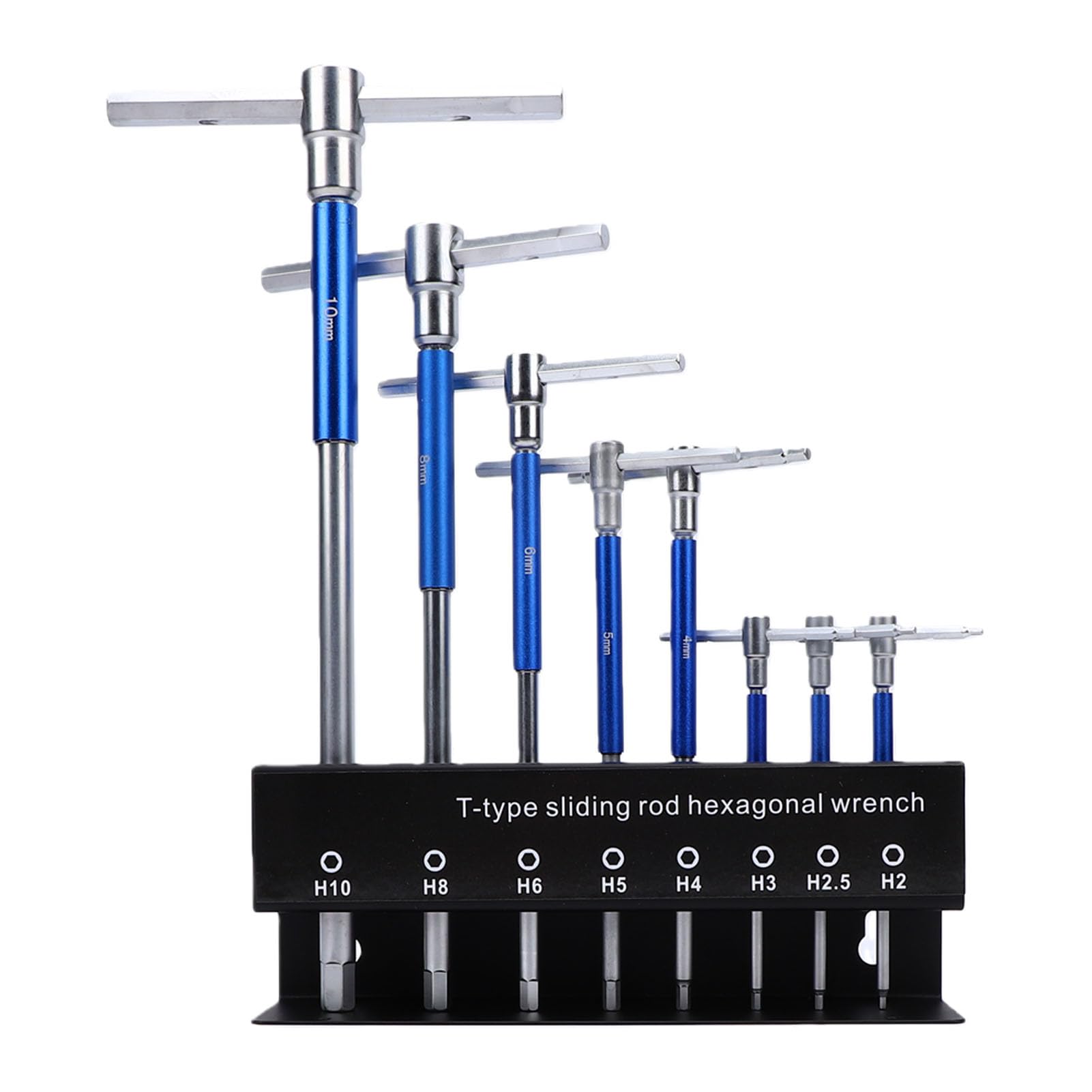 Goshyda Metrisches T-Griff-Schraubenschlüssel-Set, 2 Mm, 2,5 Mm, 3, 4, 5, 6, 8, 10, Rutschfestes Kugelkopf-Inbusschlüssel-Werkzeug für die Fahrrad- und Autowartung