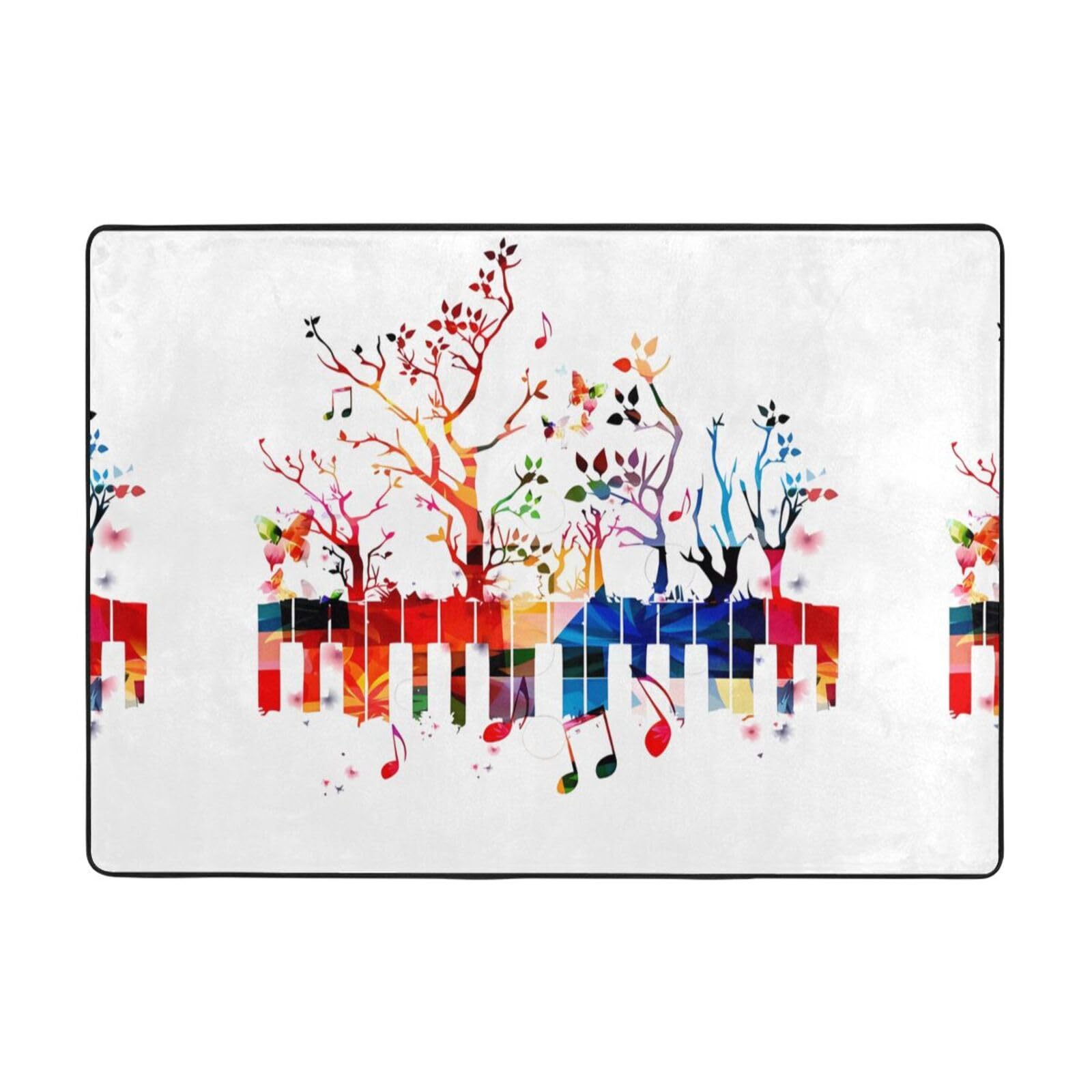Alfombra de piano de piel sintética premium con textura de nube de 80x58 pulgadas