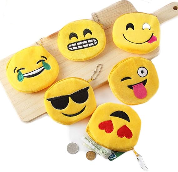 Fellee Cute Emoji Coin Purse Soft Plush Small Pouch Mini Smile Wallet Womens Card Holder Clutch Handbag 6pacs Amazon Ca Clothing Shoes Accessories