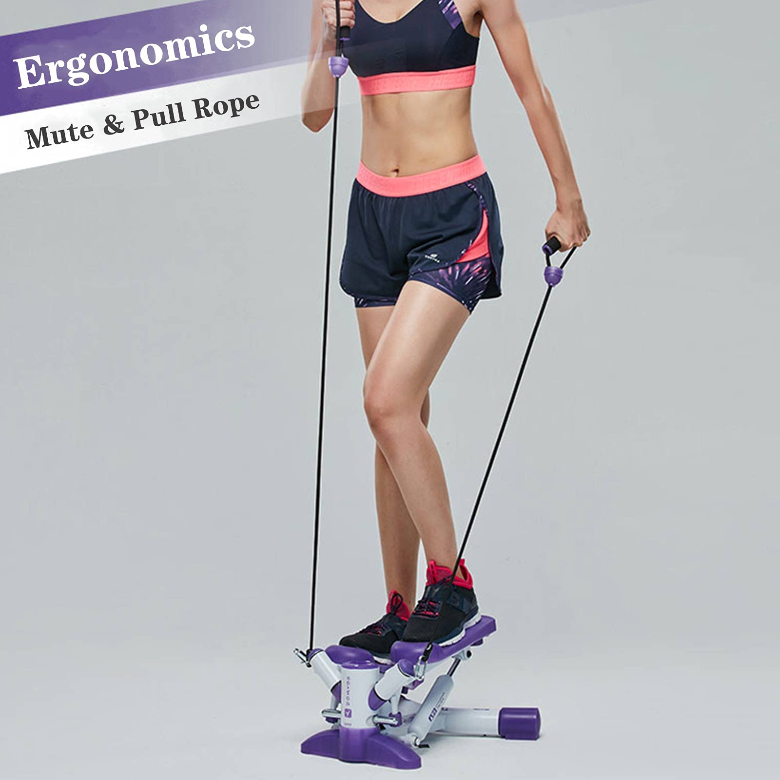 Amazon.co.jp: 運動用ポータブル階段ステッパー 抵抗バンドと