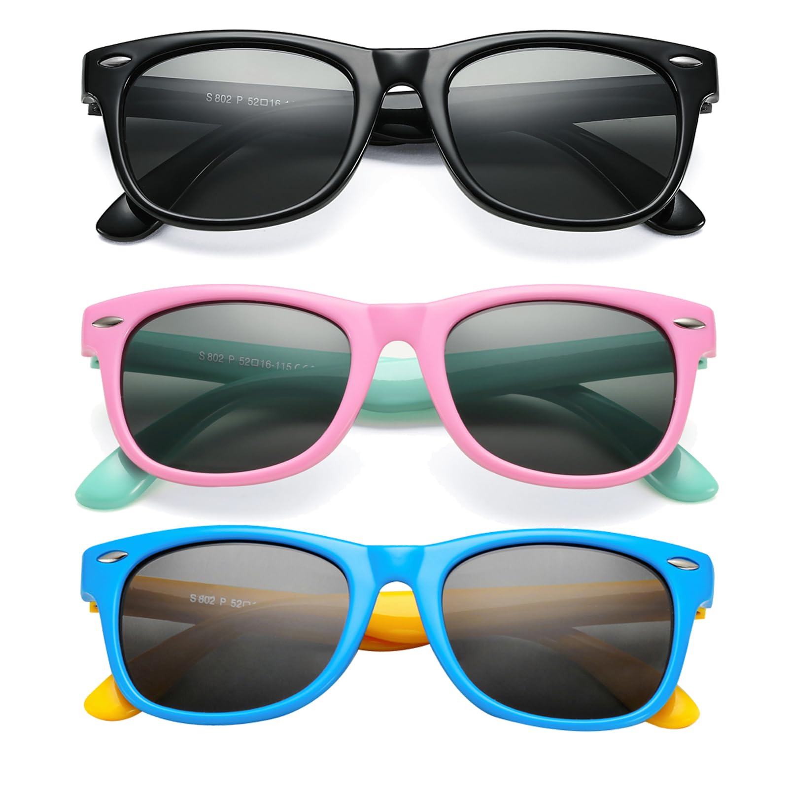 COASION Kids Polarized Sunglasses Age 3-9 Flexible Shades UV Protection