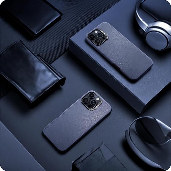 Spigen Ciel by CYRILL iPhone 16 Pro Max ile Uyumlu MagSafe Kılıf Kajuk Mag Vegan Deri Lacivert Kapak - ACS08399 (Spigen TR Garantili)