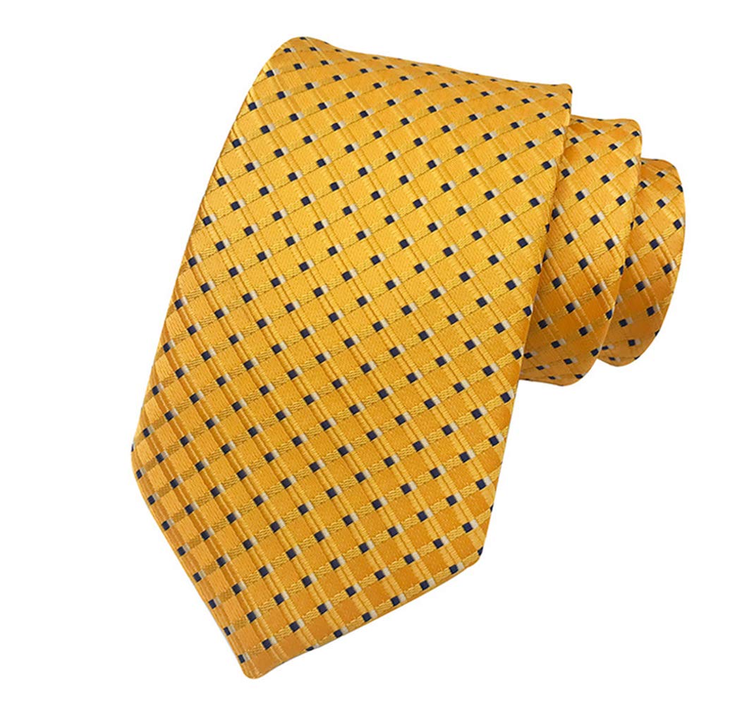 MENDENG Classic Silk Tie Stripe Plaid Neck Ties For Men Necktie Business Wedding