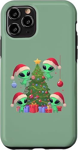 iPhone 11 Pro Aliens Decorating a Christmas Tree - Alien Christmas Tree Case