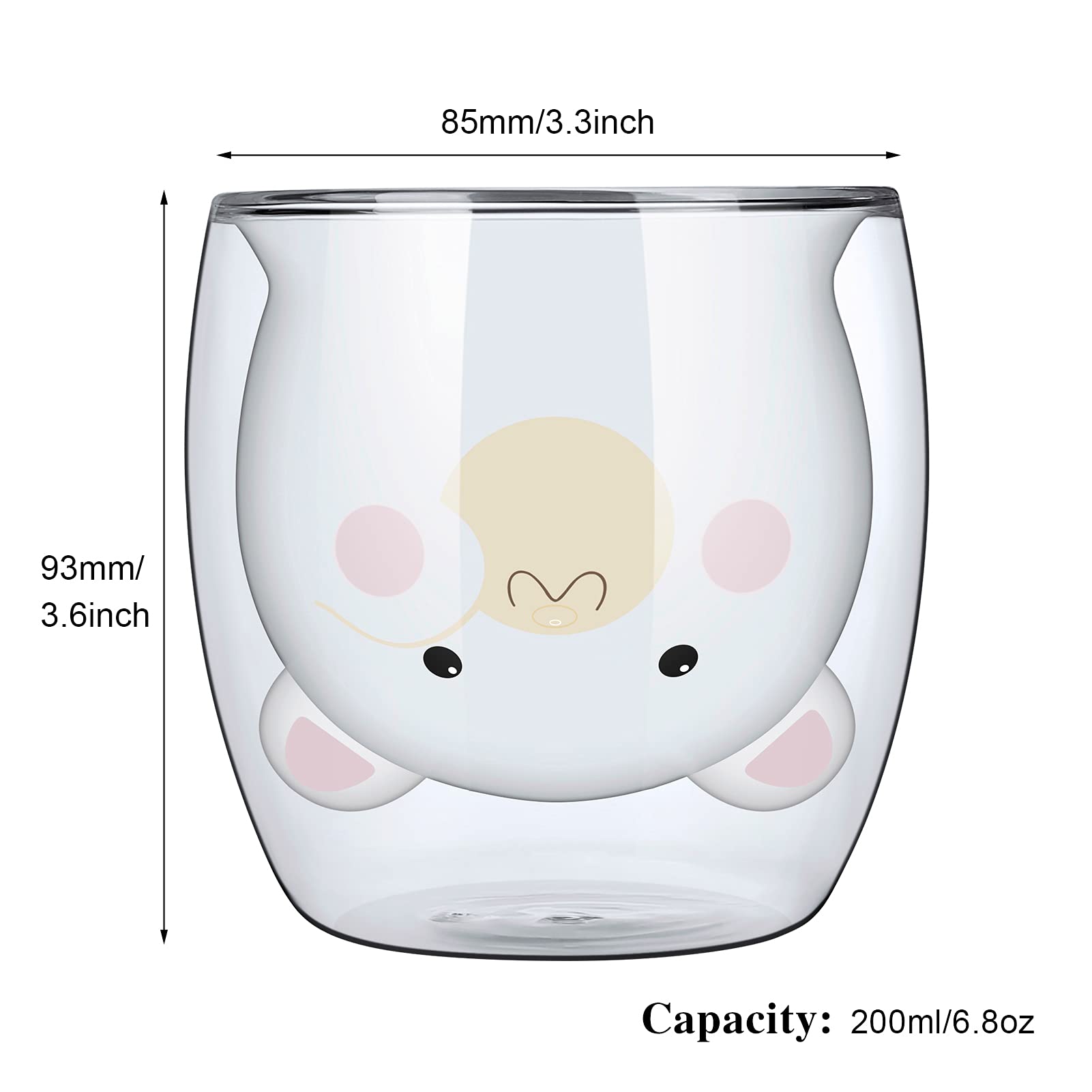 Amazon.com: Sorlakar Cute Mugs Glass Double Wall Insulated Glass Coffee  Cup, Tea Cup, Milk Cup, Espresso Cup,Best Gift for Women Cat Lover  (2-Pack,9.5OZ) : Home & Kitchen