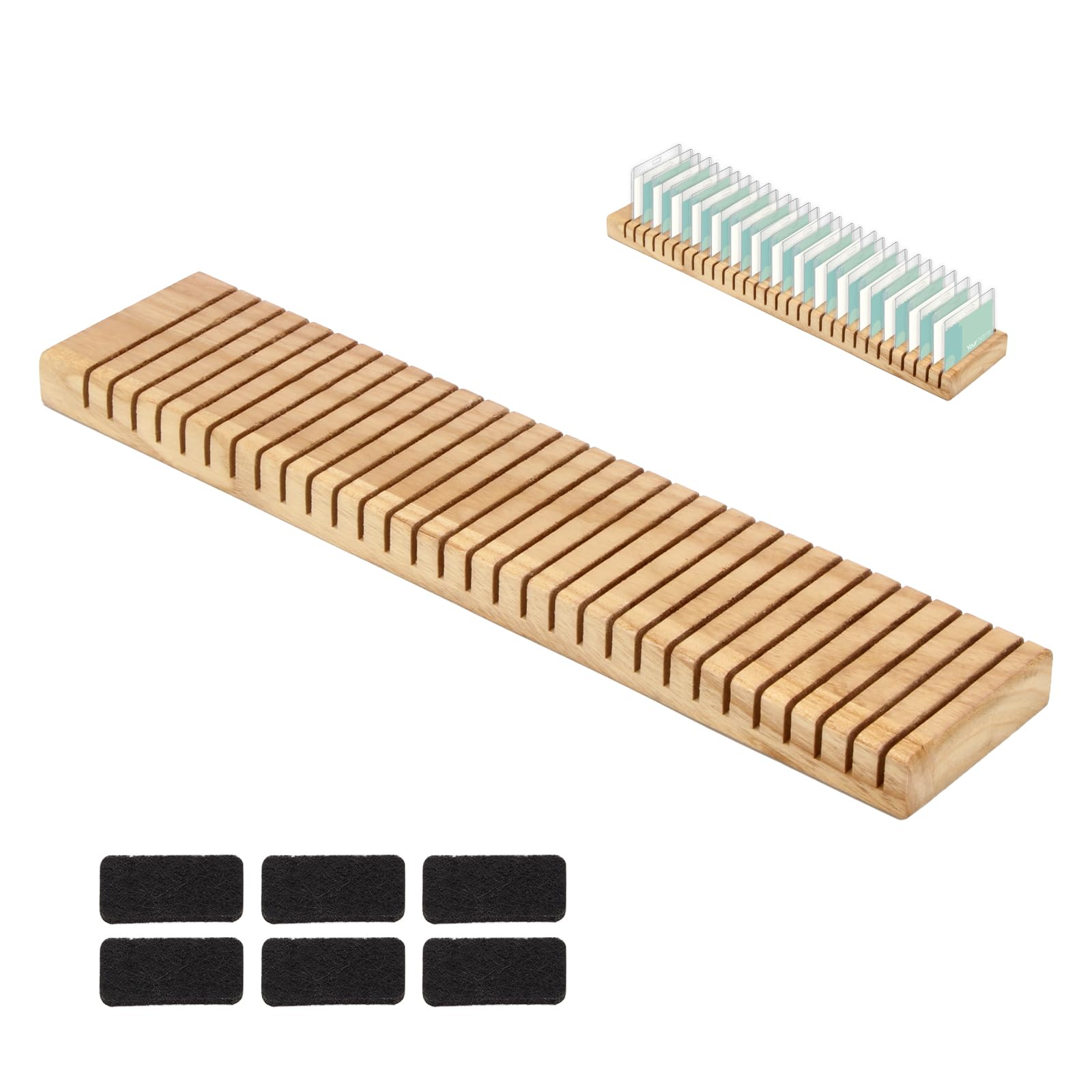 Name Badge Holder, ID Holders, ID Badge Tray, Name Organizer, Wooden Name Holder, Tag Name Badge Organizer, Plate ID Card Sign Decor for Desk Office School Business (2)