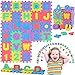 36 Tappeti Puzzle per Bambini in Schiuma Tappetino con Lettere e Numeri Ad Incastro Tappeto da Gioco per Bambini Tappetino Puzzle Quadrato in EVA per Giochi Giardino, 1,97 x 1,97 Pollici