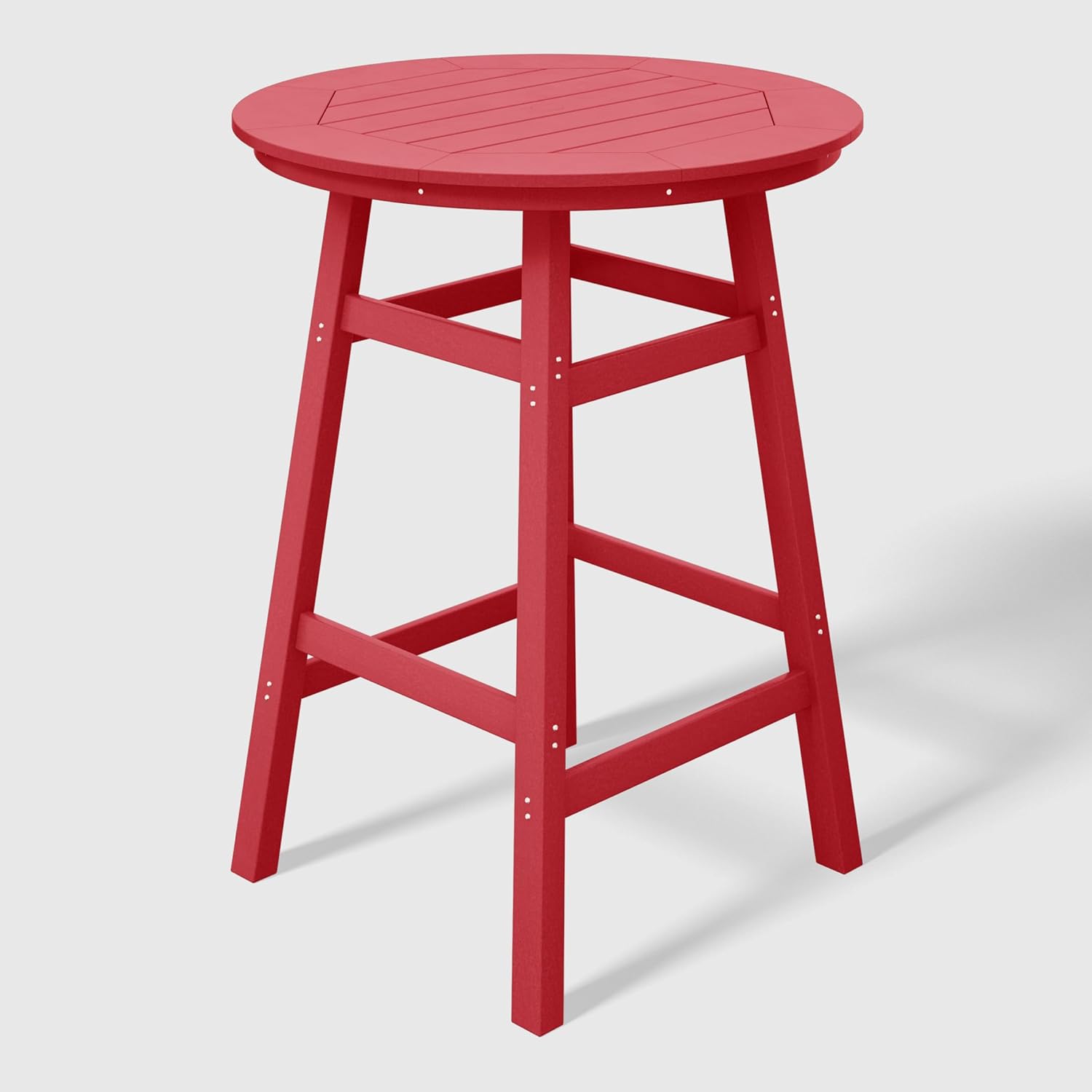 WestinTrends Malibu Outdoor 35" HDPE Round Patio Bar Height Table, Red