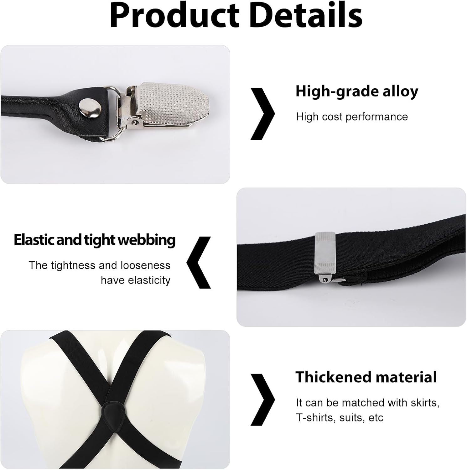 Men's Suspenders with Dual Clips Per Side, Heavy Duty Suspenders for Men, Ideal for Formal Events & Daily Office Wear - Image 7