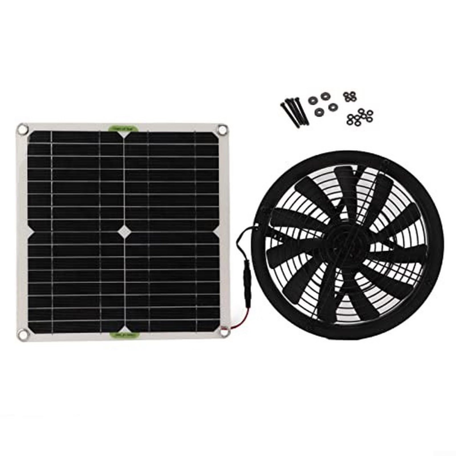 Kit ventola a pannello solare da 12 V, potente ventilatore di scarico da 15 W con motore impermeabile e rete di sicurezza, 3000 giri/min ad alta circolazione dell'aria per camper, yacht