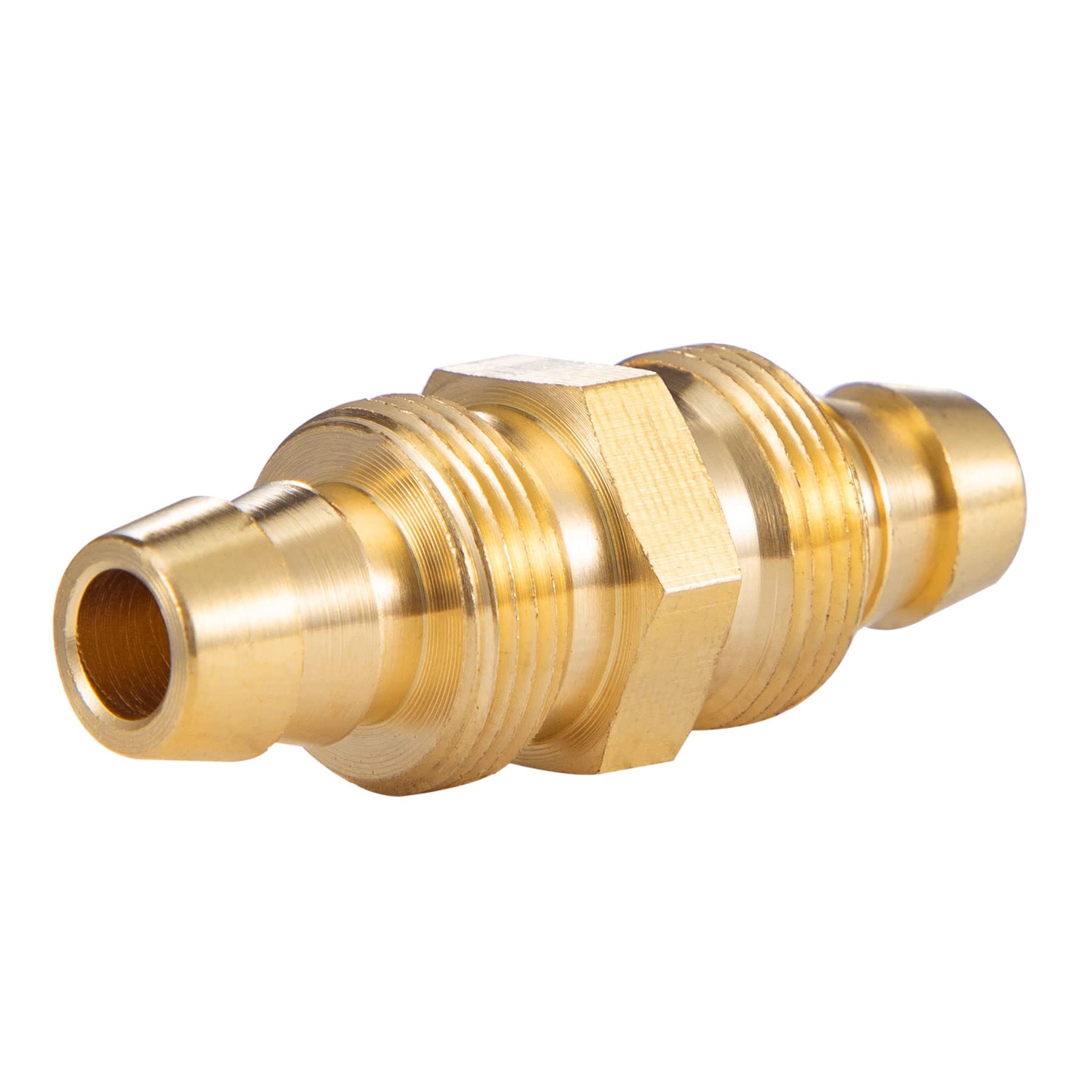 Empalmador de manguera reutilizable de latón Soild para manguera de identificación de 3/8 pulgadas, manguera Flexeel de reparación de manguera de aire (paquete de 10 3/8 pulgadas)