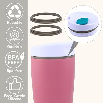 Rubber Seal Replacement for Owala Sliding Lid Coffee Tumbler 20/12OZ,Silicone Sealing Ring Gaskets Seal Parts Leak-Proof Water Bottle Lid,Compatible with Owala SmoothSip Slider FA0Y03