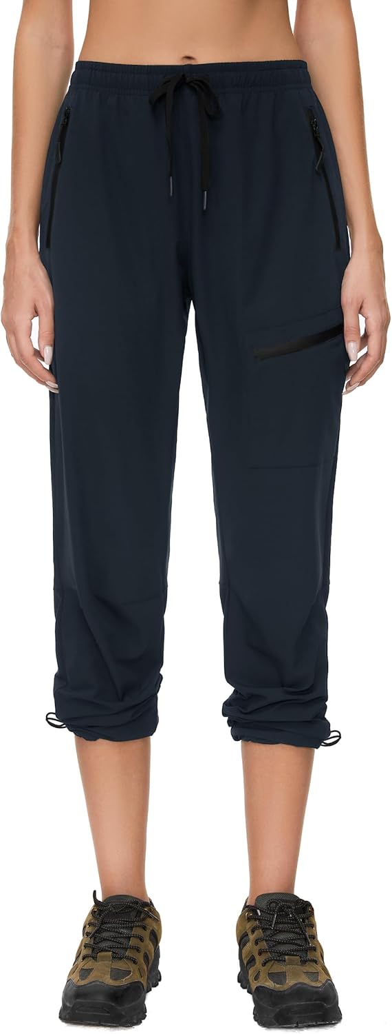 Women's Tall Hiking Pants 31/33/35/37 Inseam Quick Dry Lightweight Water Resistant Cargo Pants 4 Zipper Pockets - Image 4