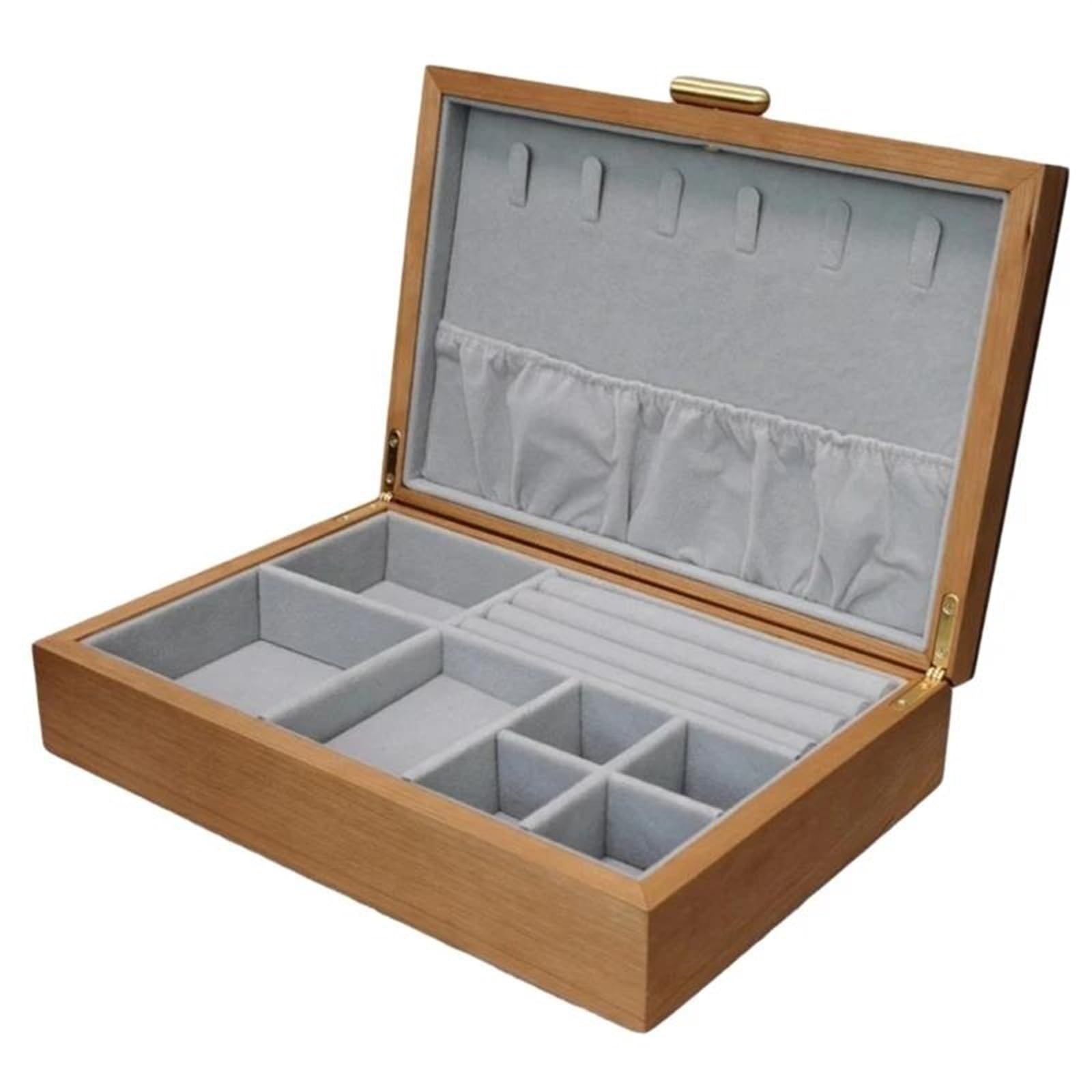 Caja De Madera para Anillos, Joyero, Expositor De Pendientes, Anillos, Pulseras Y Collares, Ideal para Mujeres.（A）