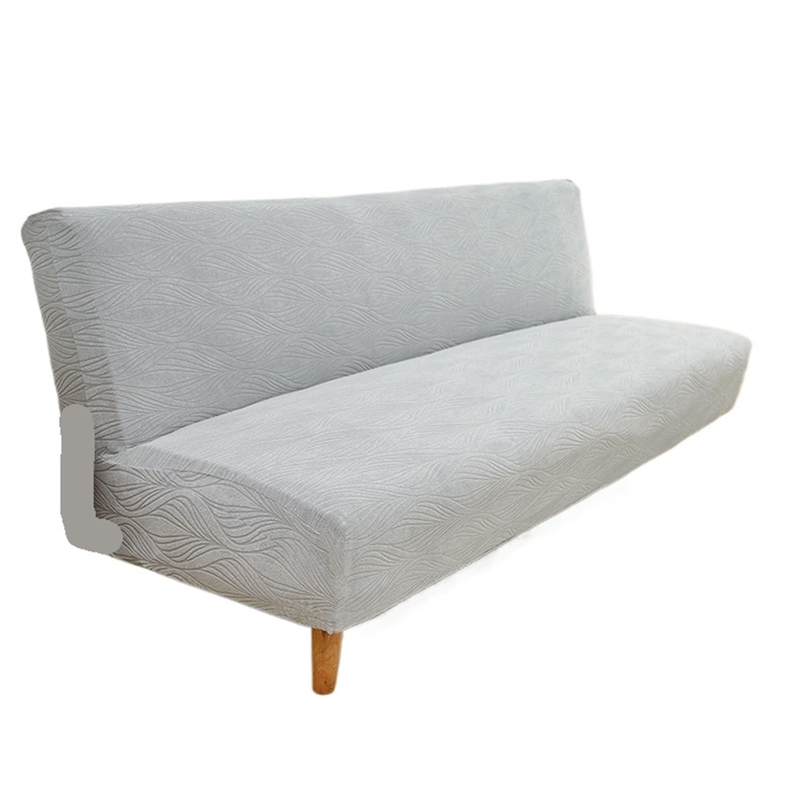 DHYUACN Armless Sofa Slipcover Jacquard Fabric Stretch Armless Sofa Bed Cover Protector Without Armress Elastic Slipcover(Light Grey,SIZE-A)