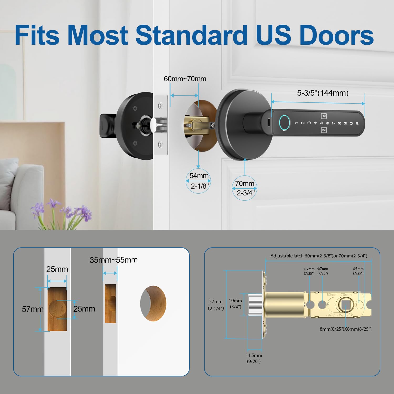 Biwibon Fingerprint Door Lock - Keyless Entry -6