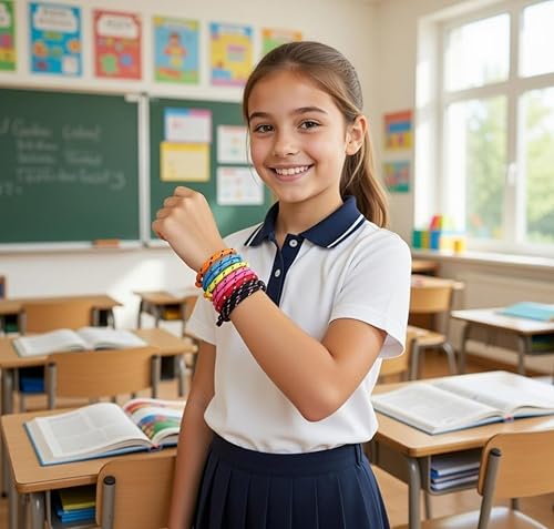 Miniatura 2 de Funiverse Paquete de 200 pulseras trenzadas de la amistad, surtido de 6 colores, colores neón brillantes para regalos de fiesta, carnavales