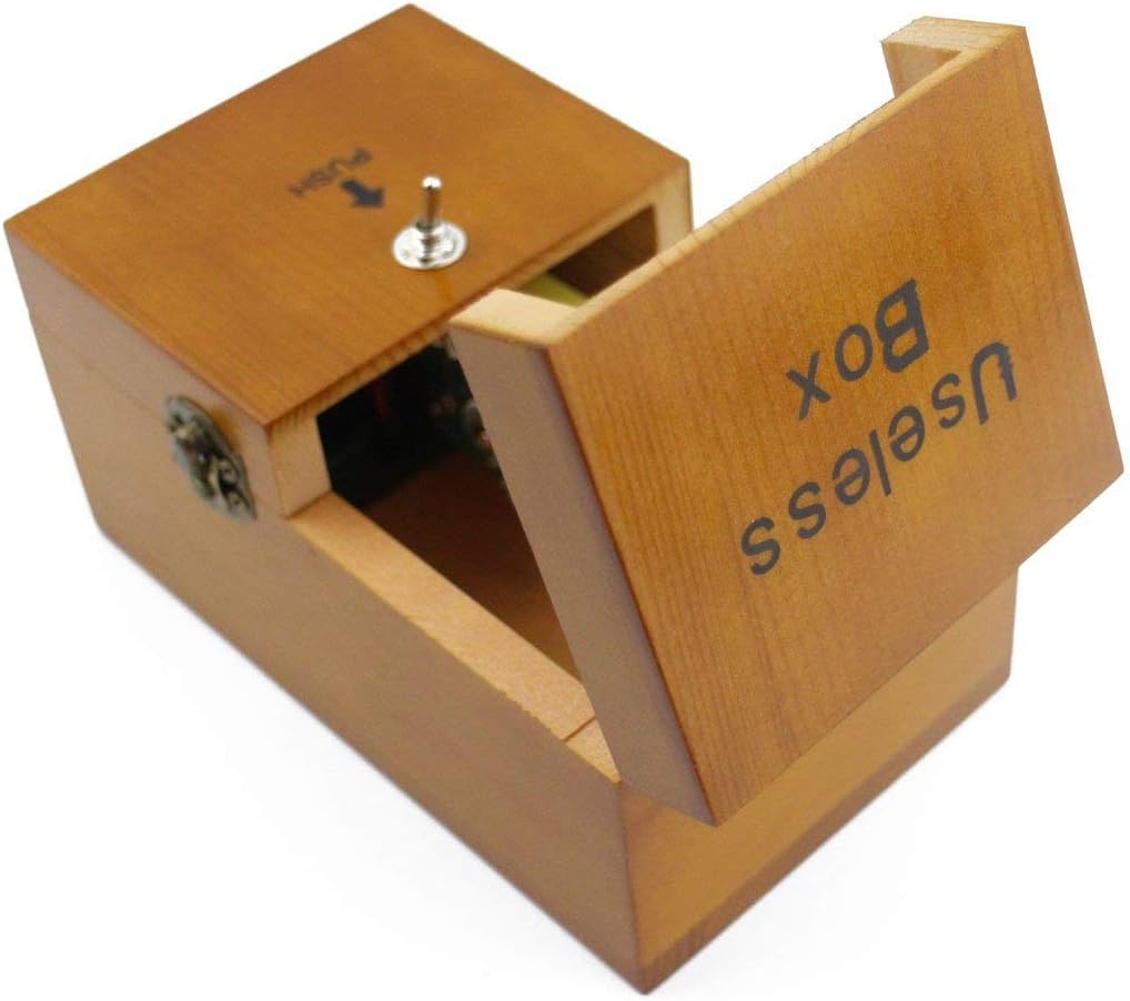 Willcomes Wooden Turns Itself Off Useless Box Leave Me Alone Box Perpetual Machine for Geek Gifts or Desk Toys