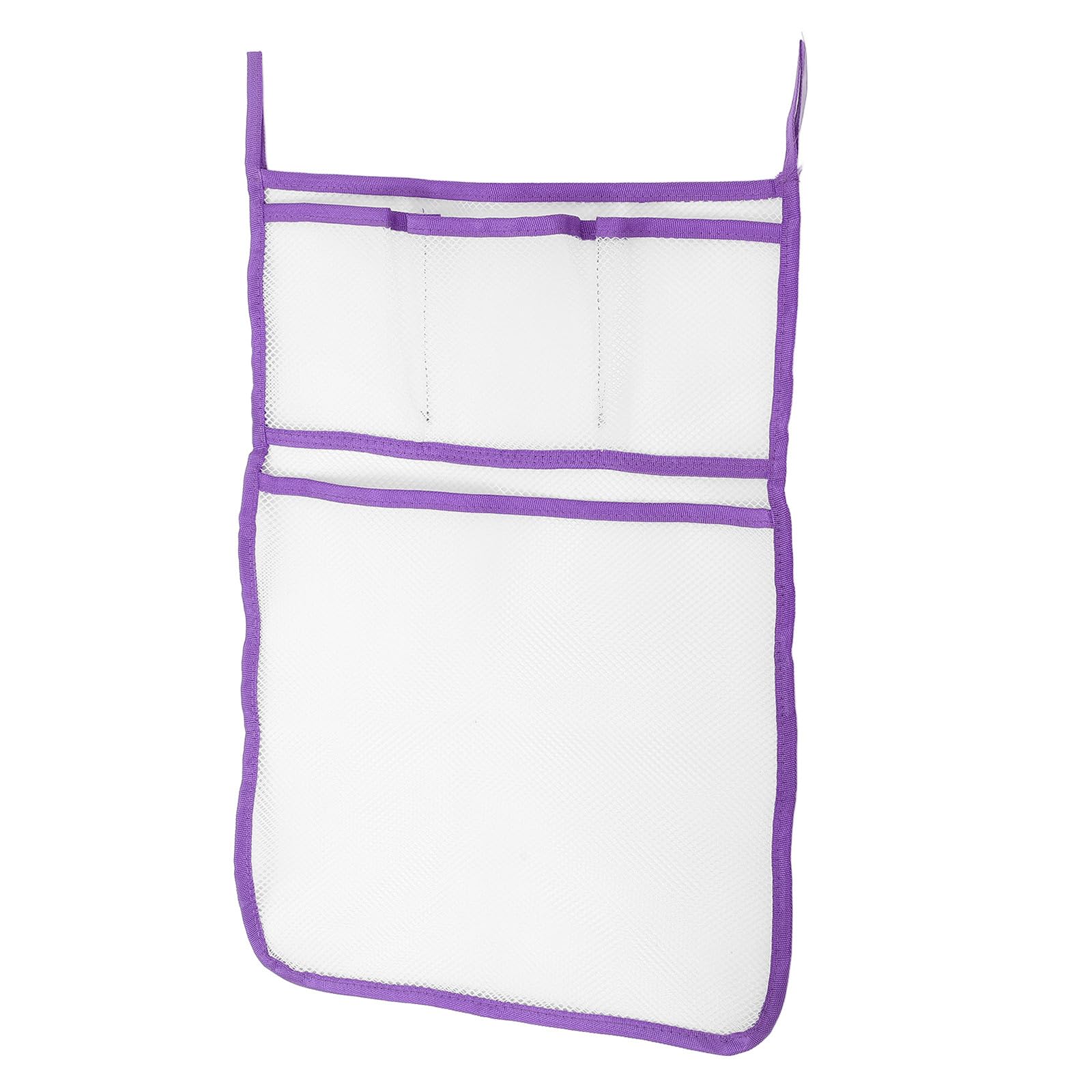 SAFIGLE Hanging Shower Organizer Mesh Bag Purple Quick-dry Bathroom Mesh Storage Pouch for Toiletries and Sundries Wall-mounted Bath