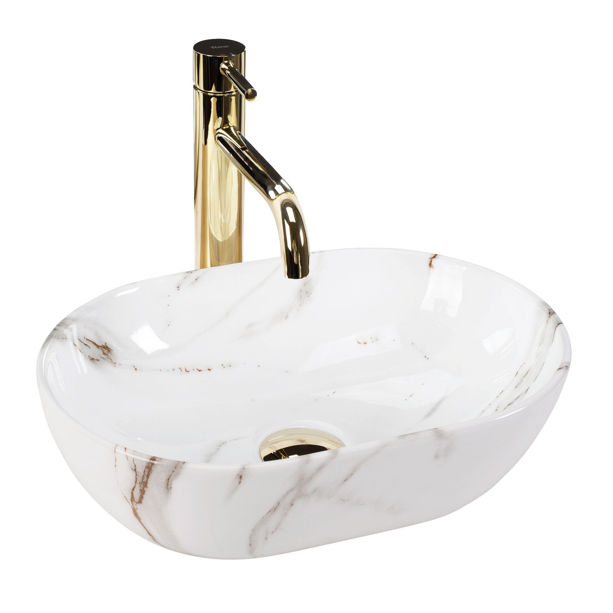 Lavabo Sobre Encimera Rea Amelia Mini Shiny Aiax Blanco