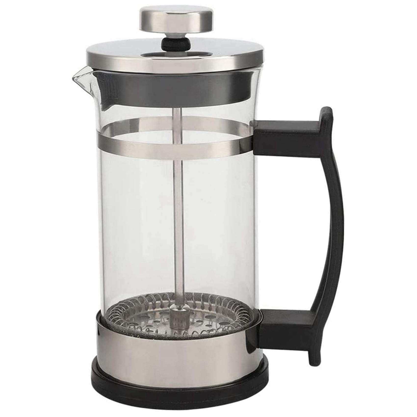 5X Cafetera, Cafetera de Vidrio de Acero Inoxidable, Cafetera de Filtro de Prensa Francesa, Tetera Doméstica, Adecuada para Hacer Té
