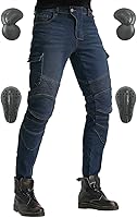 Vista 9 de Pantalones de Motocicleta, Jeans Versátiles y Duraderos para Hombres y Mujeres con Almohadillas de Protección para la Cadera y la Rodilla