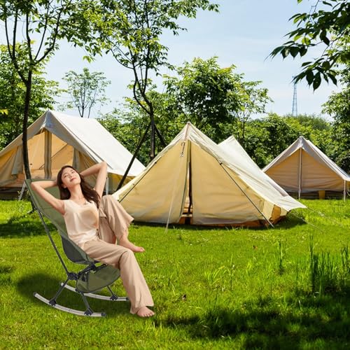 Fauteuil à bascule pliable confortable dossier haut extérieur