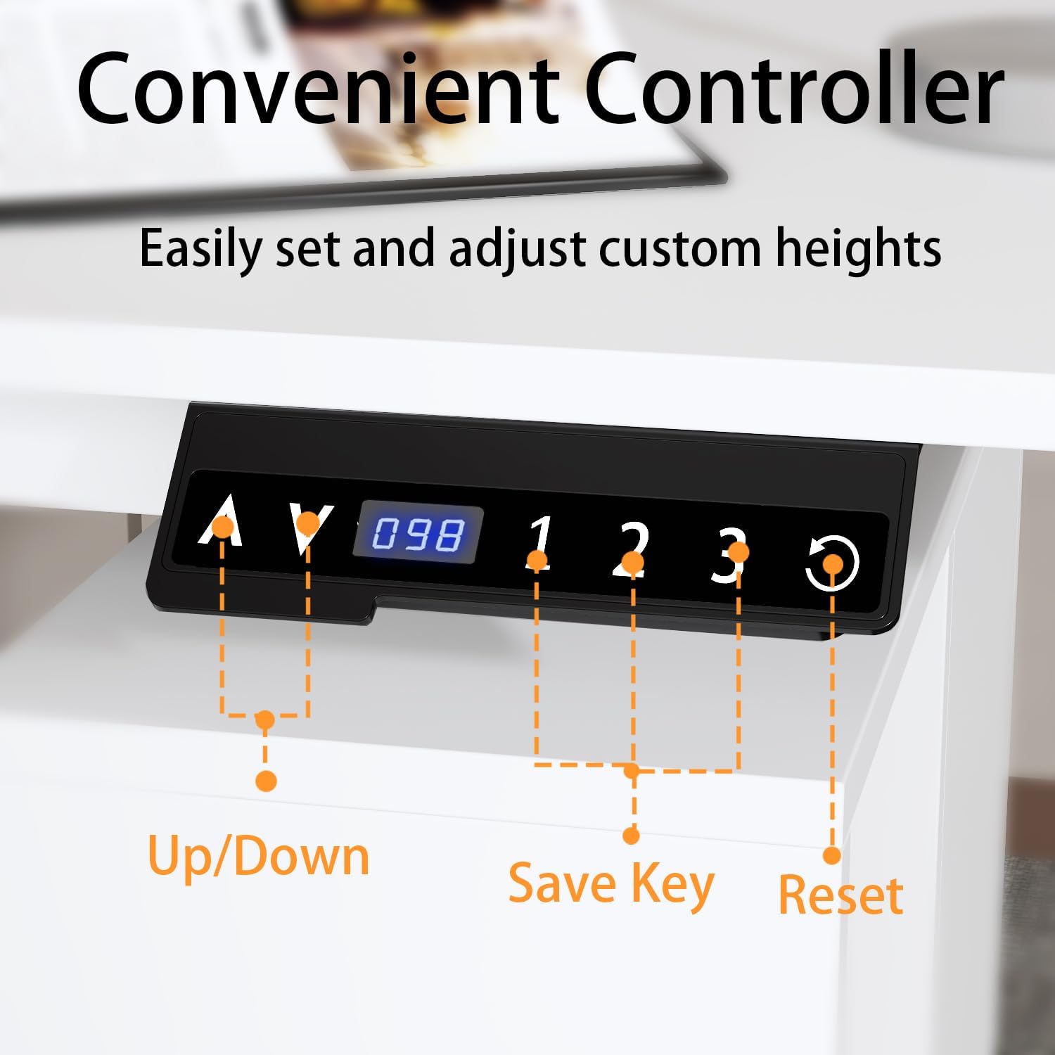 WOODTIME U-Shaped Electric Standing Desk with Drawer, Doors & Open Shelves, Height Adjustable Home Office Computer Stand up Desk with Storage, White